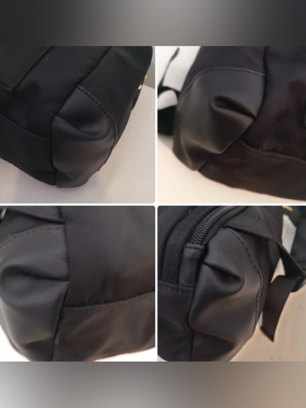 Tutilo Boost Backpack Black Nylon Vegan Leather Trim Laptop Bag - Picture 9 of 16